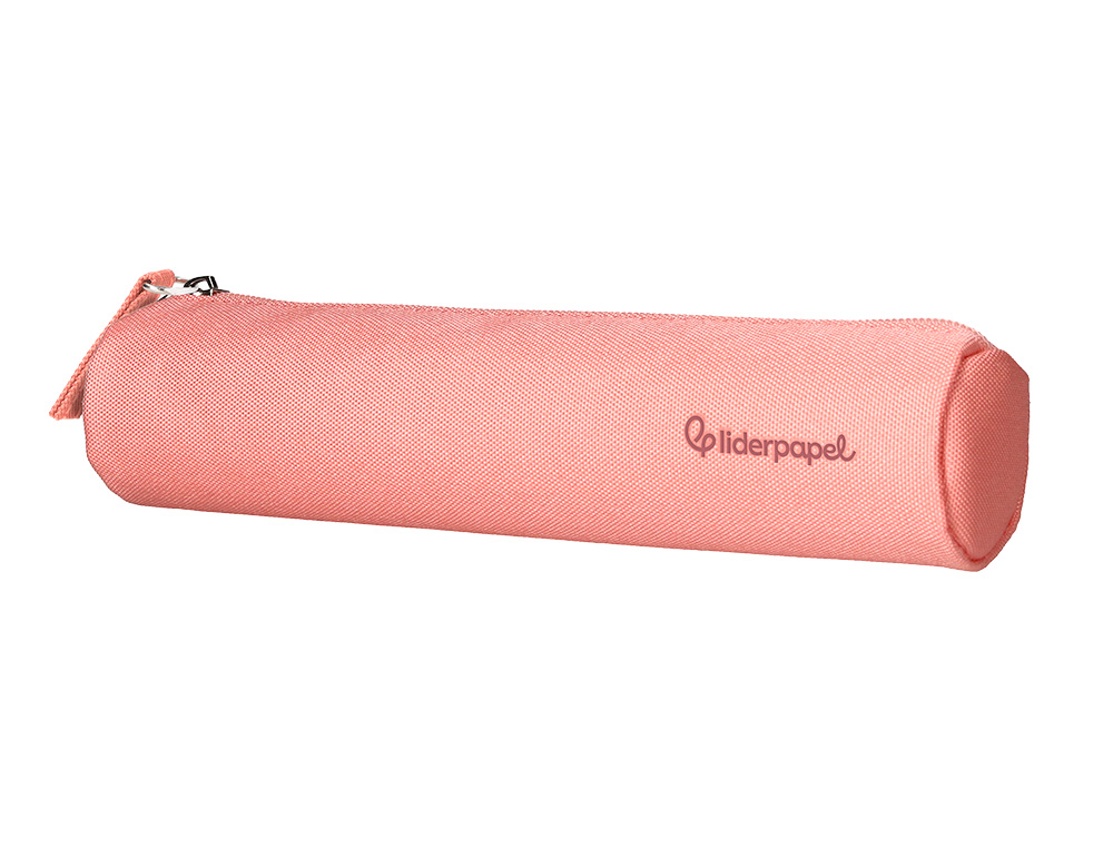 FOURRE-TOUT LIDERPAPEL ROND MINCE 22X4,5CM COLORIS ROSE PECHE
