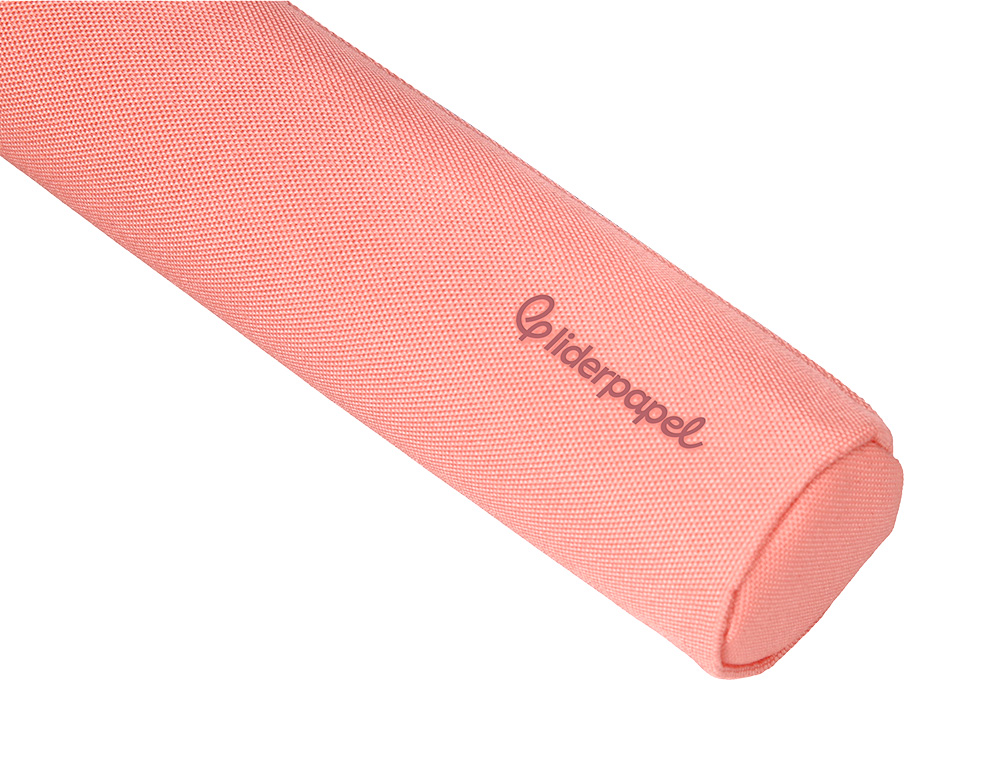 FOURRE-TOUT LIDERPAPEL ROND MINCE 22X4,5CM COLORIS ROSE PECHE