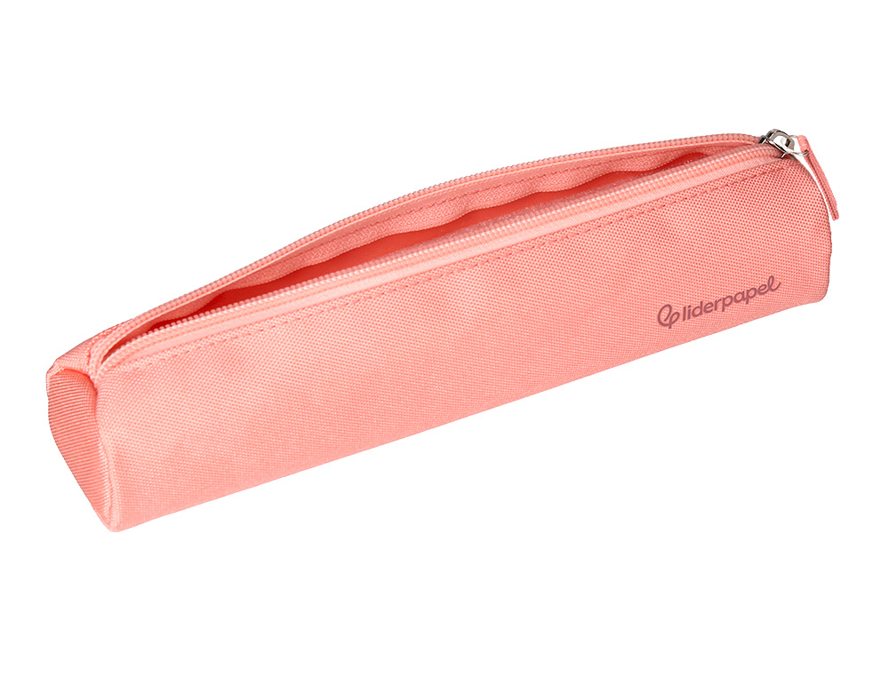 FOURRE-TOUT LIDERPAPEL ROND MINCE 22X4,5CM COLORIS ROSE PECHE