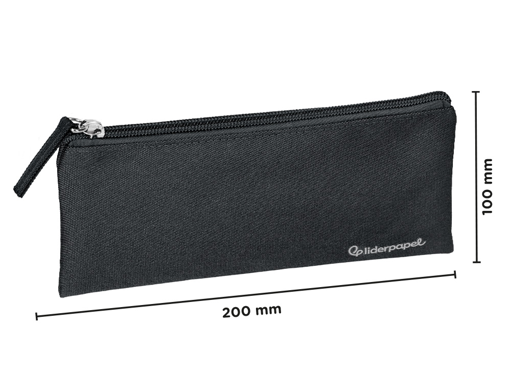FOURRE-TOUT LIDERPAPEL PLAT 1 COMPARTIMENT 20X10CM COLORIS NOIR