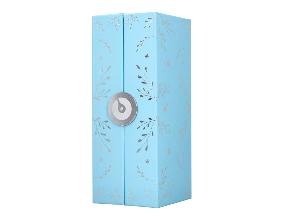 ROLLER BELIUS COLLECTION1 ALUMINIUM ENCRE NOIRE COLORIS BLEU CIEL DESIGN RELIEF       ARGENTE BOITE DESIGN