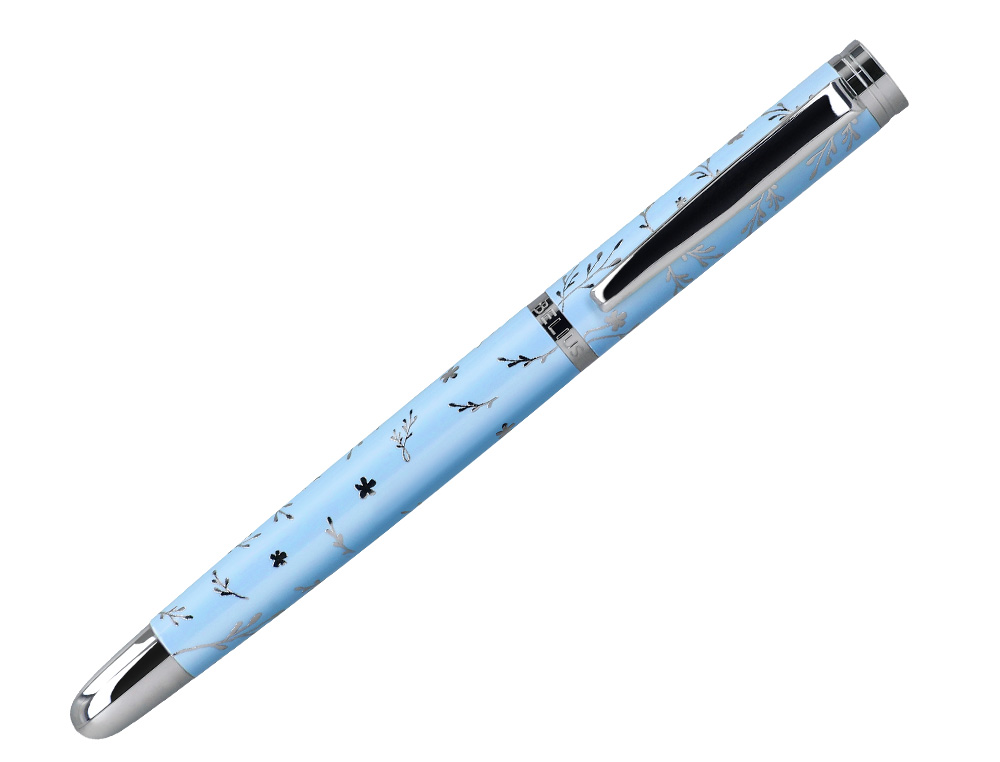 ROLLER BELIUS COLLECTION1 ALUMINIUM ENCRE NOIRE COLORIS BLEU CIEL DESIGN RELIEF       ARGENTE BOITE DESIGN