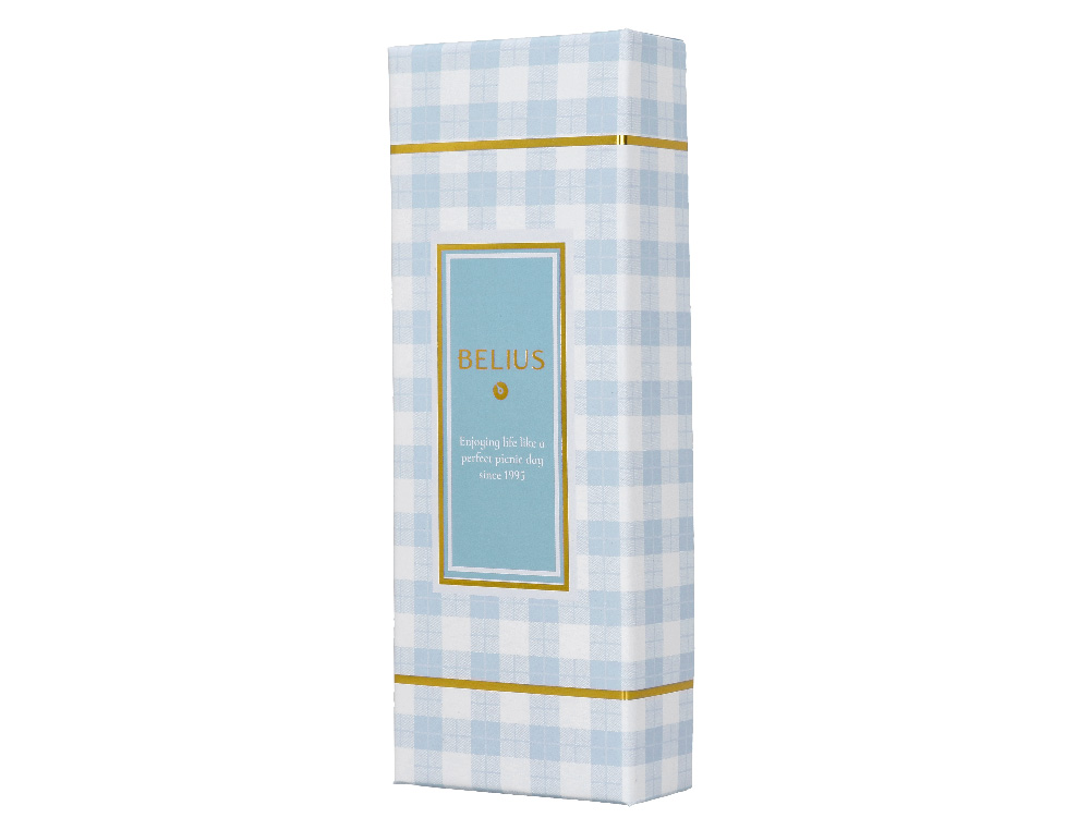 ROLLER BELIUS PICNIC ALUMINIUM ENCRE NOIRE COLORIS BLEU CIEL DORE BOITE DESIGN