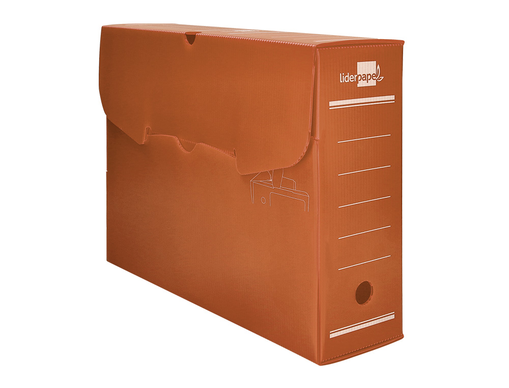 BOITE A ARCHIVES LIDERPAPEL POLYPROPYLENE ONDULE DOS      100MM 360X100X260MM COLORIS   MARRON