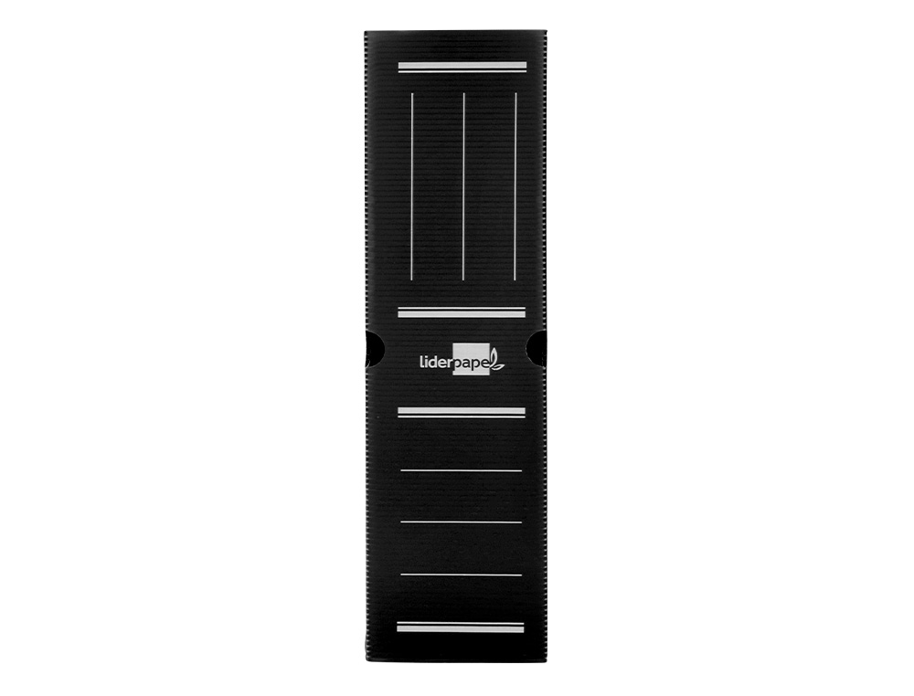 BOITE A ARCHIVES LIDERPAPEL POLYPROPYLENE ONDULE DOS 100MM 360X100X260MM COLORIS NOIR