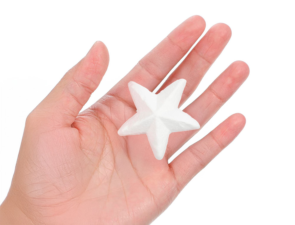 FORME LIDERPAPEL MOUSSE POLYSTYRENE ETOILES 4CM       COLORIS BLANC SACHET 6 UNITES