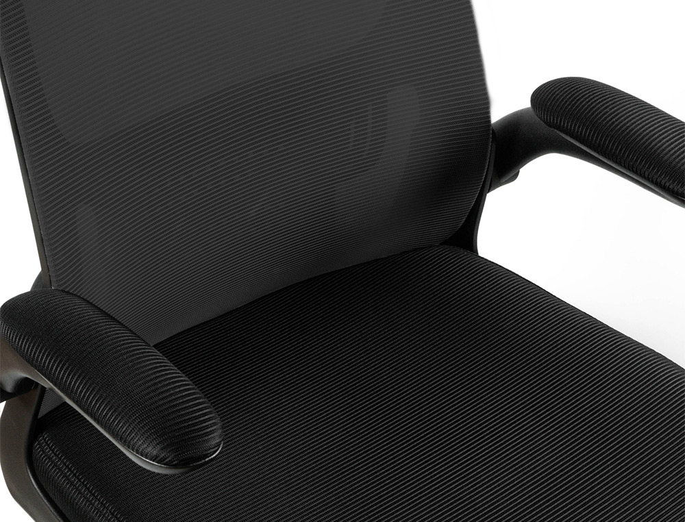 CHAISE OPERATEUR Q-CONNECT ALBA MAILLE BASE METALLIQUE HAUT MAX 1110 LARG 610 PROF 580MM ROUES PREMIUM COLORIS NOIR