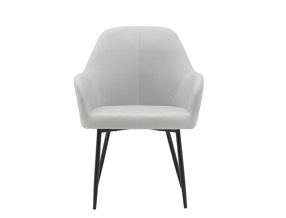 CHAISE CONFIDENT Q-CONNECT SIEMIONE BASE METALLIQUE HAUT MAX 820 LARG 570 PROF 580 COLORIS GRIS CLAIR