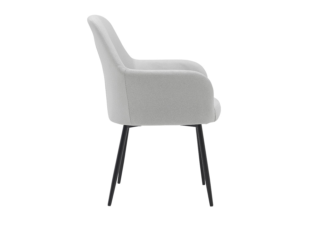 CHAISE CONFIDENT Q-CONNECT SIEMIONE BASE METALLIQUE HAUT MAX 820 LARG 570 PROF 580 COLORIS GRIS CLAIR