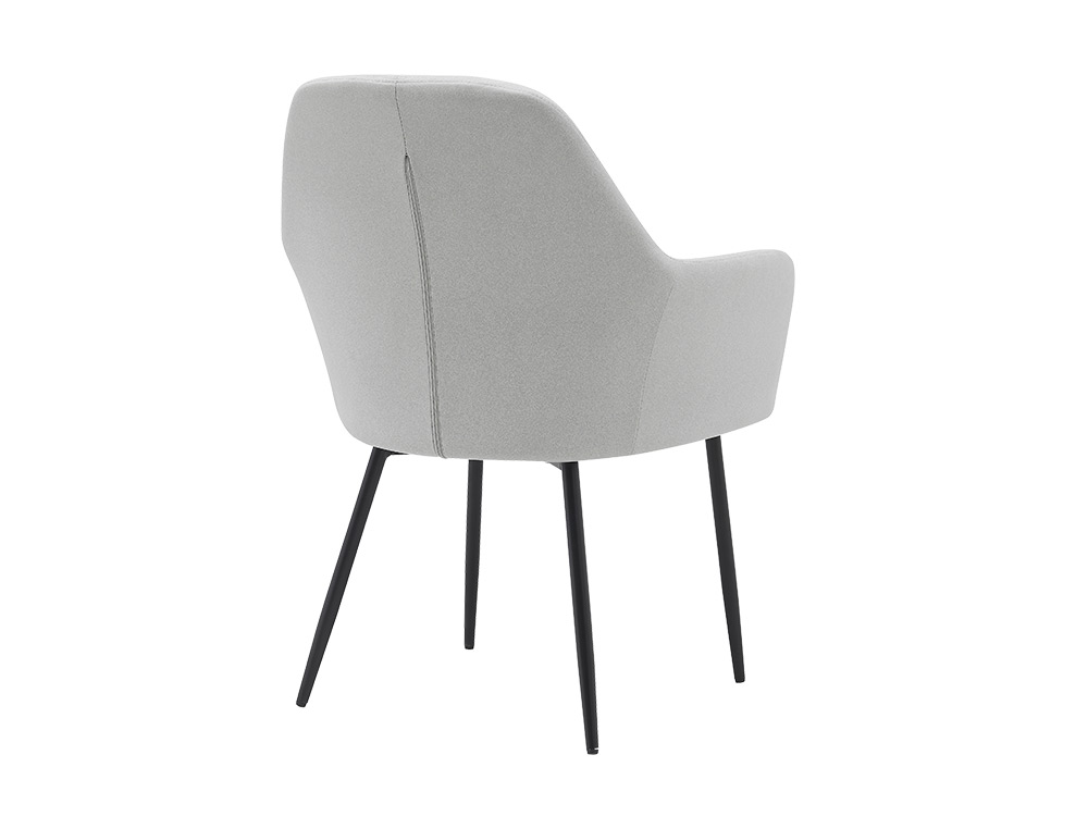 CHAISE CONFIDENT Q-CONNECT SIEMIONE BASE METALLIQUE HAUT MAX 820 LARG 570 PROF 580 COLORIS GRIS CLAIR