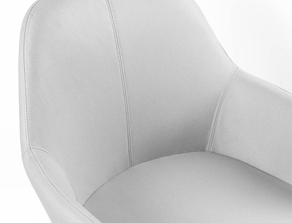 CHAISE CONFIDENT Q-CONNECT SIEMIONE BASE METALLIQUE HAUT MAX 820 LARG 570 PROF 580 COLORIS GRIS CLAIR