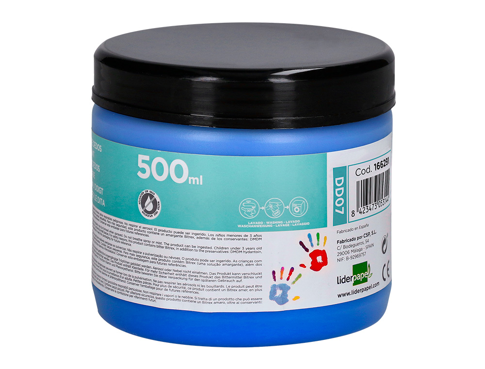 PEINTURE AU DOIGT LIDERPAPEL FLACON 500 ML COLORIS BLEU