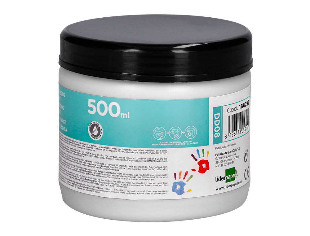 PEINTURE AU DOIGT LIDERPAPEL FLACON 500 ML COLORIS BLANC