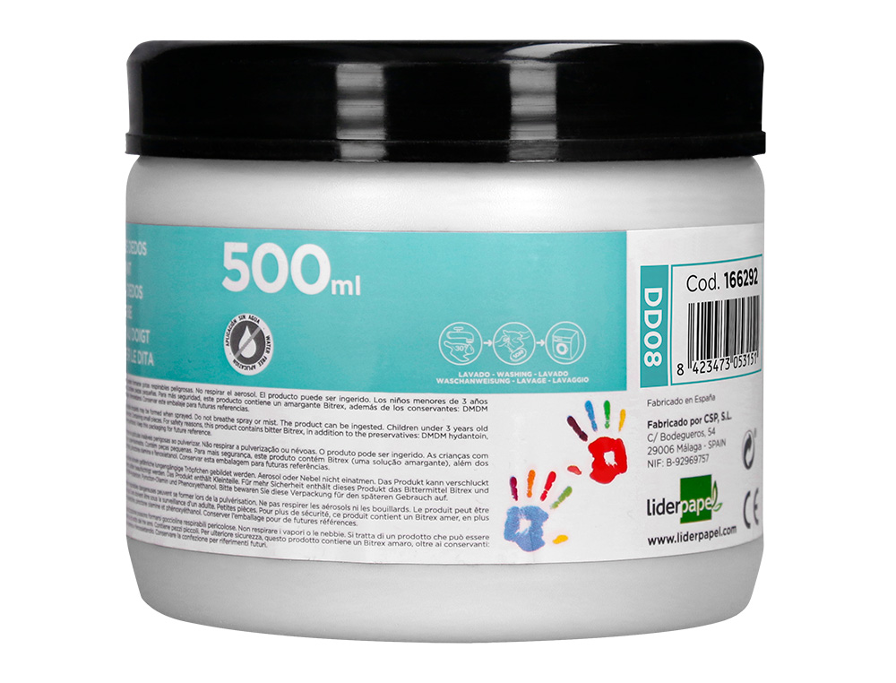 PEINTURE AU DOIGT LIDERPAPEL FLACON 500 ML COLORIS BLANC