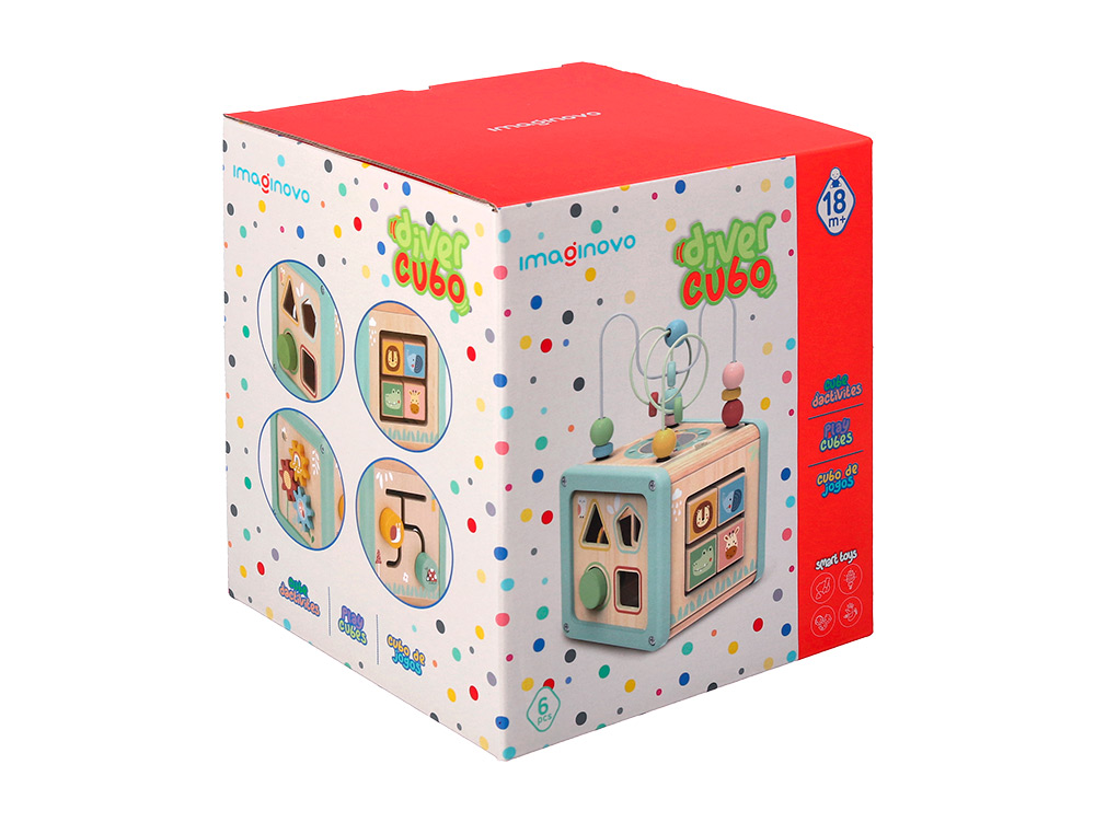 JEU ENFANT IMAGINOVO CUBES D'ACTIVITES BOIS +18MOIS 15,5X15,5X28 CM
