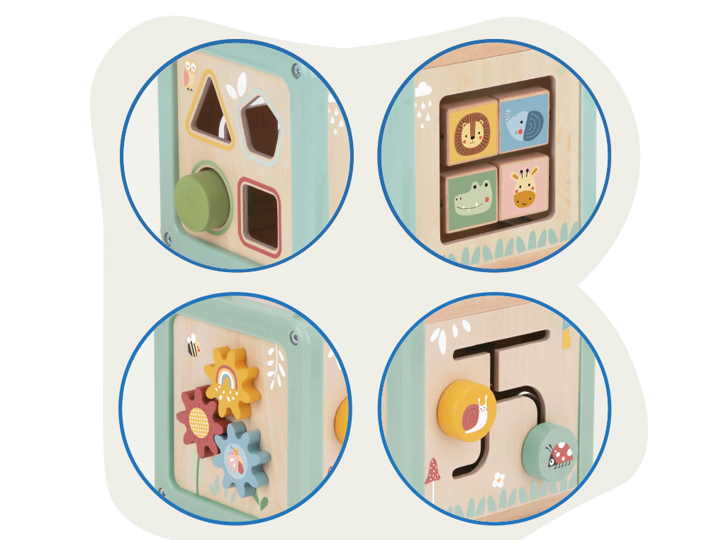 JEU ENFANT IMAGINOVO CUBES D'ACTIVITES BOIS +18MOIS 15,5X15,5X28 CM