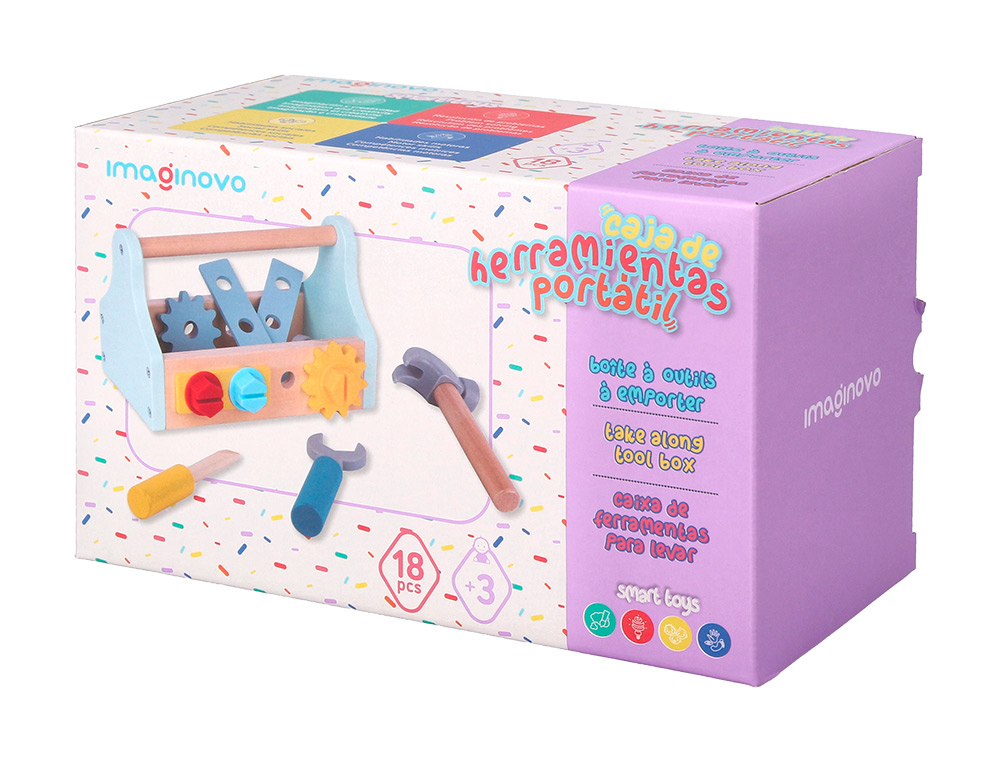 JEU ENFANT IMAGINOVO BOITE A OUTIL BOIS +3 ANS 18 PIECES