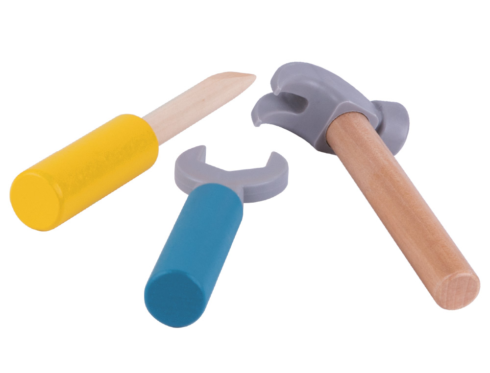 JEU ENFANT IMAGINOVO BOITE A OUTIL BOIS +3 ANS 18 PIECES