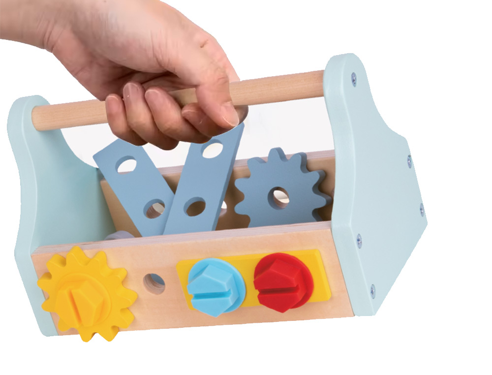 JEU ENFANT IMAGINOVO BOITE A OUTIL BOIS +3 ANS 18 PIECES