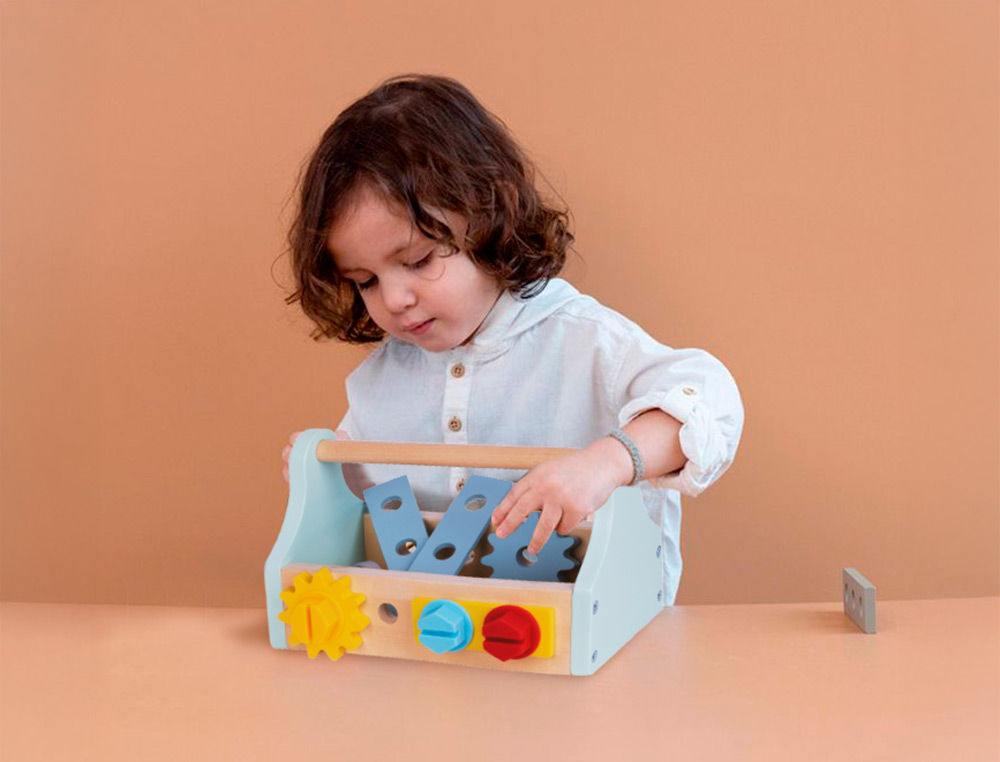 JEU ENFANT IMAGINOVO BOITE A OUTIL BOIS +3 ANS 18 PIECES