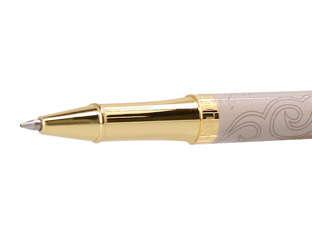 STYLO-BILLE BELIUS WILD WEST ALUMINIUM ENCRE NOIRE         ATTRIBUTS DORES COLORIS BEIGE COFFRET DESIGN