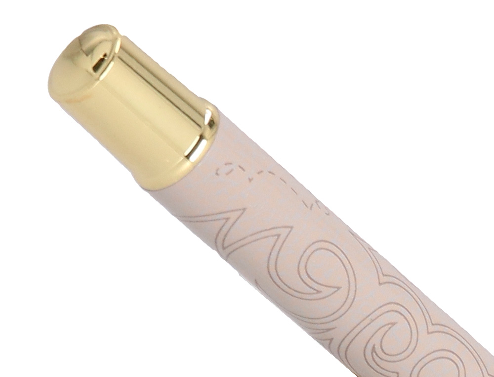 STYLO-BILLE BELIUS WILD WEST ALUMINIUM ENCRE NOIRE         ATTRIBUTS DORES COLORIS BEIGE COFFRET DESIGN