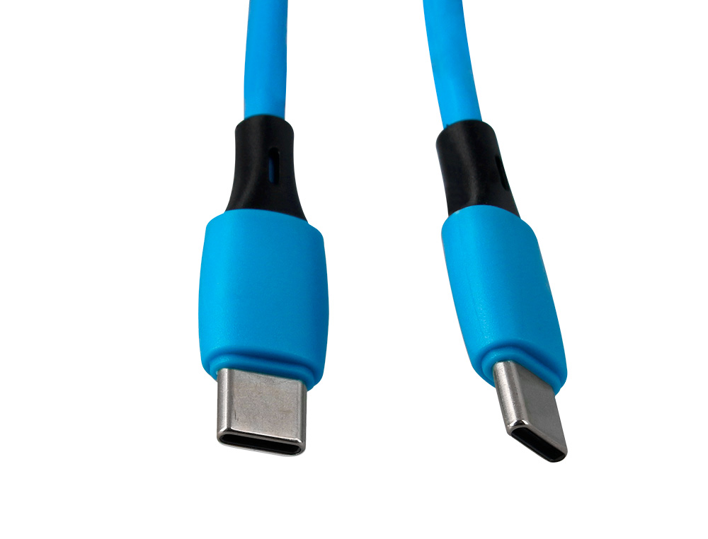 CABLE Q-CONNECT USB-C VERS USB-C PVC LONGUEUR 2M COLORIS BLEU