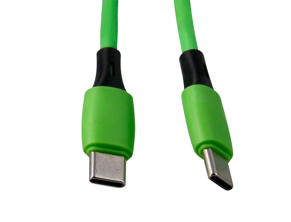 CABLE Q-CONNECT USB-C VERS USB-C PVC LONGUEUR 1M COLORIS VERT