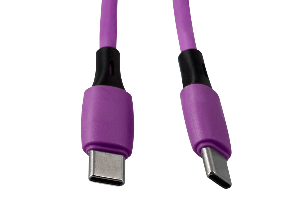 CABLE Q-CONNECT USB-C VERS USB-C PVC LONGUEUR 2M COLORIS VIOLET