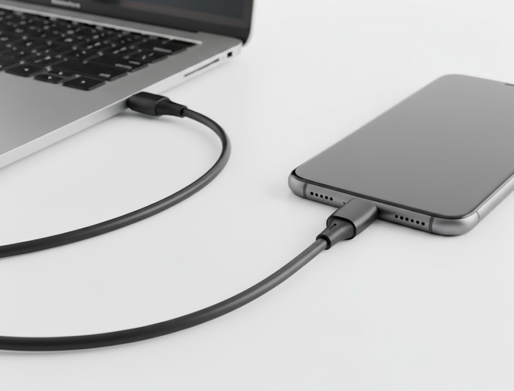 CABLE Q-CONNECT USB-C VERS USB-C PVC LONGUEUR 2M COLORIS NOIR