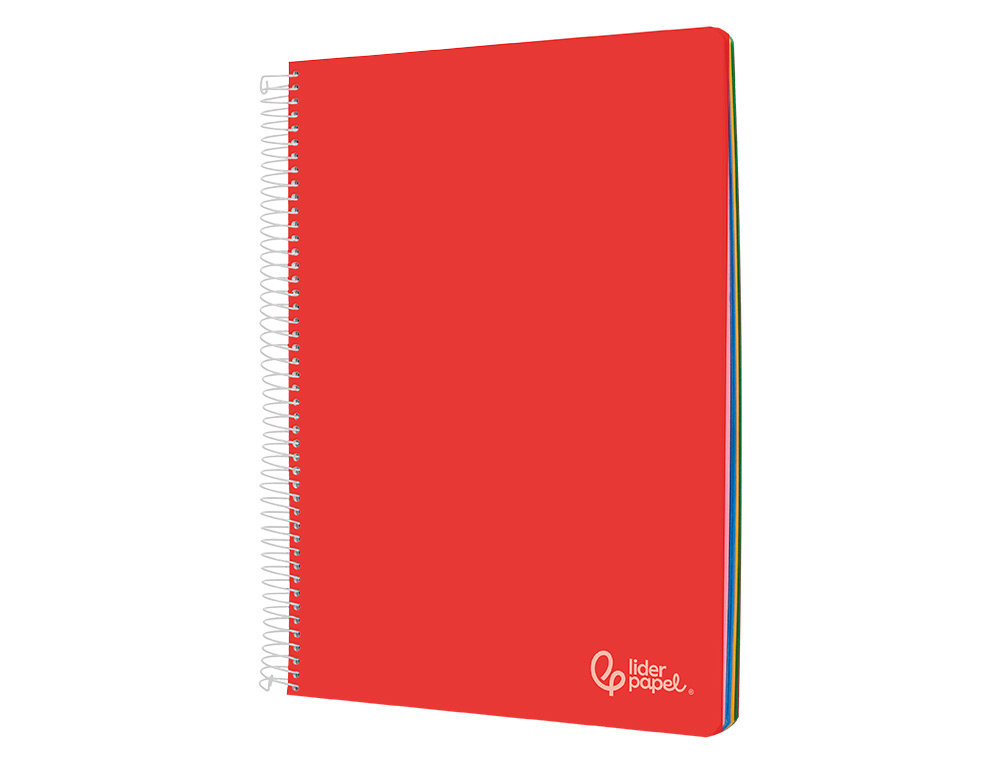 CAHIER SPIRALE LIDERPAPEL WITTY A4 COUVERTURE RIGIDE    120 FEUILLES 90G/M2 5X5MM 4   TROUS PERFORES COLORIS
