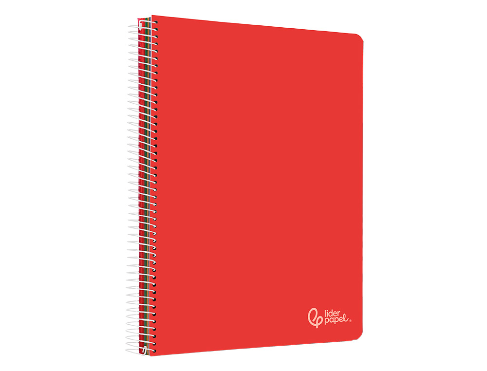 CAHIER SPIRALE LIDERPAPEL WITTY A4 COUVERTURE RIGIDE    120 FEUILLES 90G/M2 5X5MM 4   TROUS PERFORES COLORIS