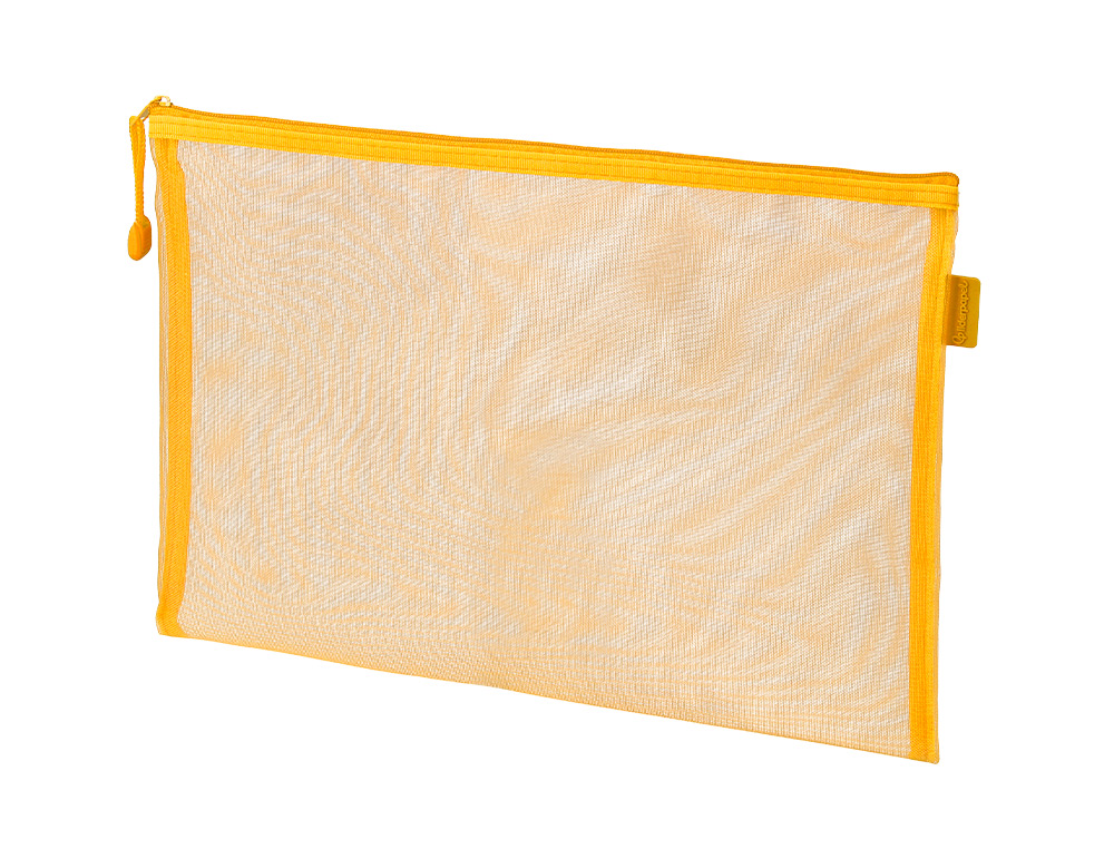 POCHETTE ZIP LIDERPAPEL A5 MULTIUSAGE FERMETURE ECLAIR   POLYESTER TRANSPIRABLE        COLORIS JAUNE