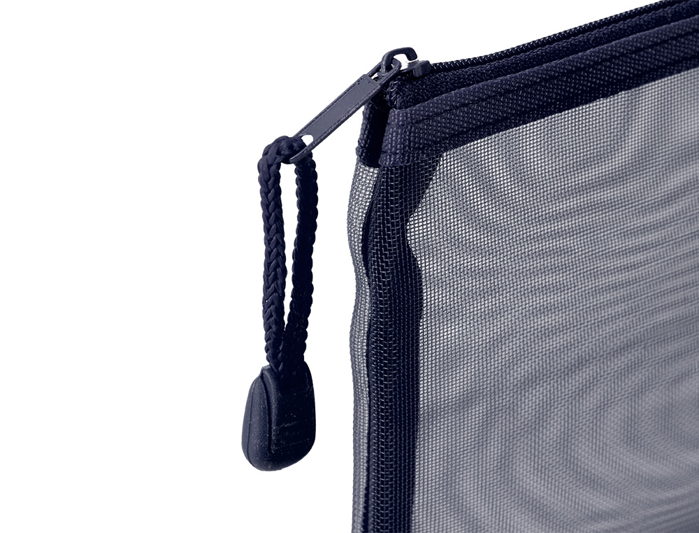 POCHETTE ZIP LIDERPAPEL A6 MULTIUSAGE FERMETURE ECLAIR   POLYESTER TRANSPIRABLE        COLORIS BLEU MARINE
