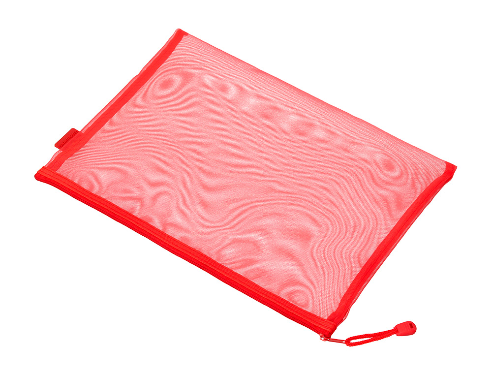 POCHETTE ZIP LIDERPAPEL A4 MULTIUSAGE FERMETURE ECLAIR   POLYESTER TRANSPIRABLE        COLORIS ROUGE