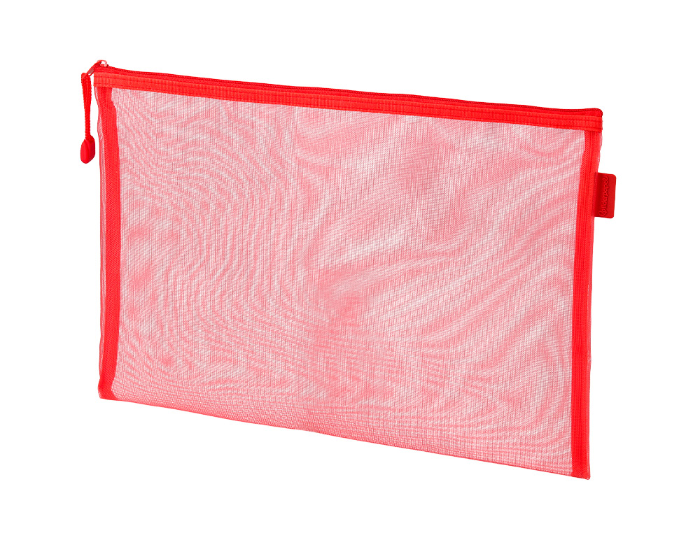 POCHETTE ZIP LIDERPAPEL A5 MULTIUSAGE FERMETURE ECLAIR   POLYESTER TRANSPIRABLE        COLORIS ROUGE