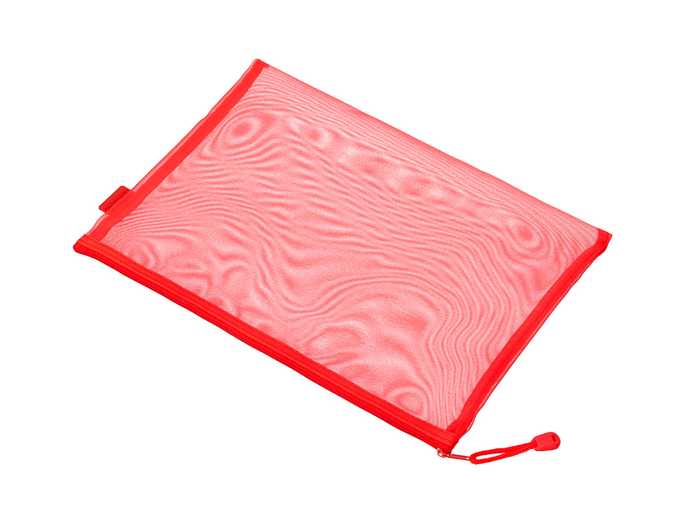 POCHETTE ZIP LIDERPAPEL A5 MULTIUSAGE FERMETURE ECLAIR   POLYESTER TRANSPIRABLE        COLORIS ROUGE