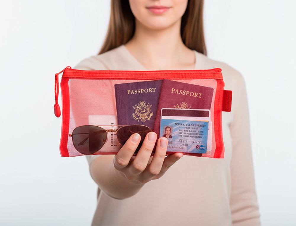 POCHETTE ZIP LIDERPAPEL MULTIUSAGE FORMAT TICKET      230X115MM FERMETURE ECLAIR    POLYESTER TRANSPIRABLE