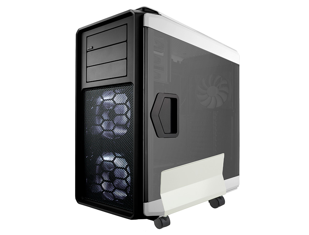 SUPPORT Q-CONNECT UNIT CENTRALE MTAL SOLIDE LARGEUR RGLABLE 132/220MM ROULETTES FREINS