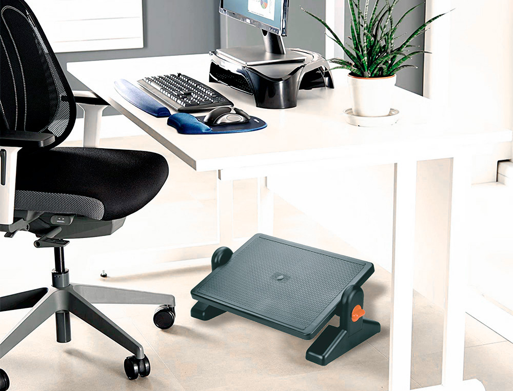 REPOSE-PIEDS Q-CONNECT CONOMIQUE HAUTEUR ET INCLINAISON AJUSTABLES 310X350MM