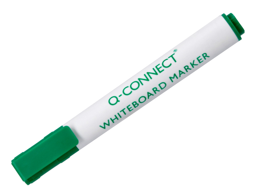 MARQUEUR Q-CONNECT TABLEAU BLANC POINTE OGIVE TRAC 2/3MM   CORPS PLASTIQUE ENCRE BASE    ALCOHOL COLORIS VERT