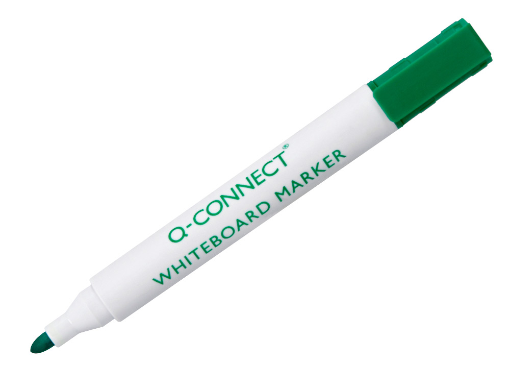 MARQUEUR Q-CONNECT TABLEAU BLANC POINTE OGIVE TRAC 2/3MM   CORPS PLASTIQUE ENCRE BASE    ALCOHOL COLORIS VERT