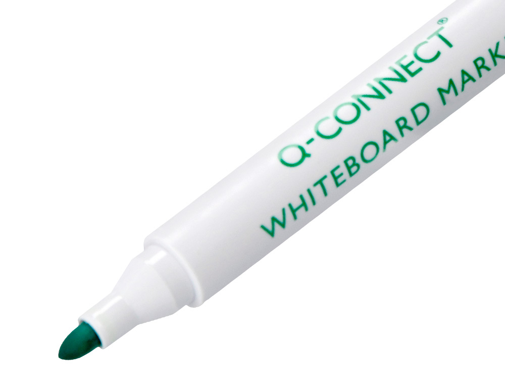 MARQUEUR Q-CONNECT TABLEAU BLANC POINTE OGIVE TRAC 2/3MM   CORPS PLASTIQUE ENCRE BASE    ALCOHOL COLORIS VERT