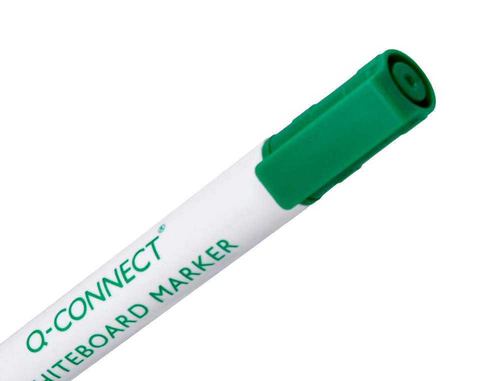 MARQUEUR Q-CONNECT TABLEAU BLANC POINTE OGIVE TRAC 2/3MM   CORPS PLASTIQUE ENCRE BASE    ALCOHOL COLORIS VERT