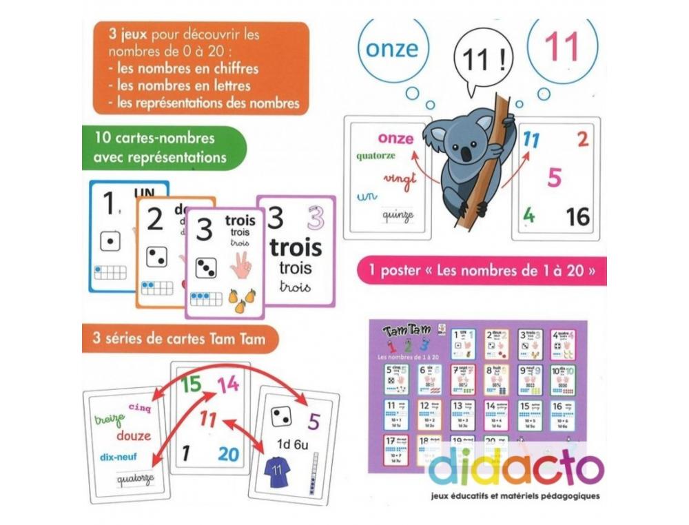 JOUER AVEC LES CHIFFRES AB LUDIS TAM TAM 1 2 3           DECOUVERTE DES NOMBRES DE 0 A 20 3 JEUX