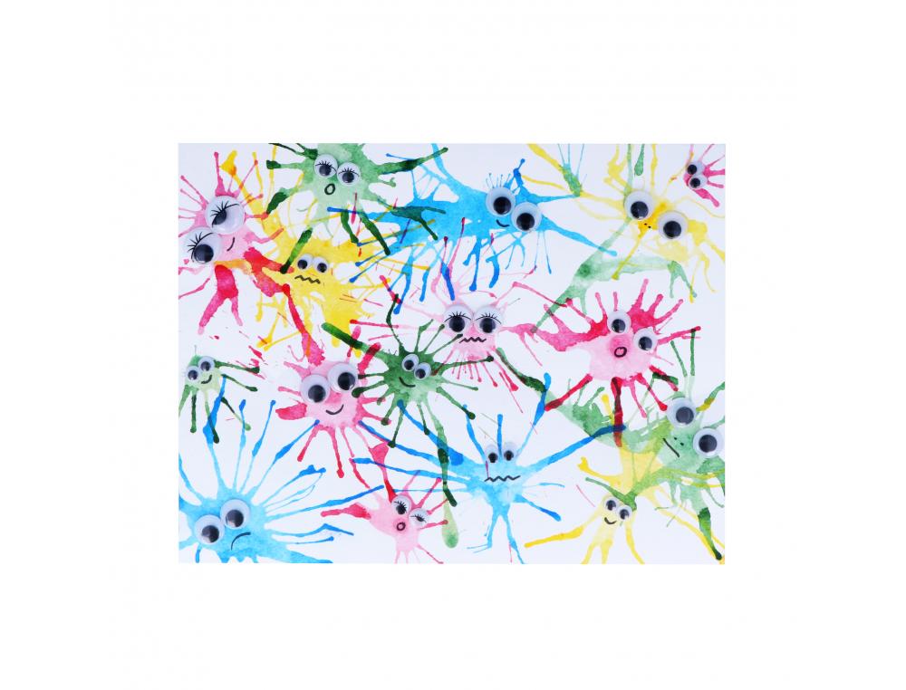 YEUX MOBILES FONTORPIN RONDS ADHESIFS DIAMETRE 15MM COLORIS NOIR SACHET DE 48 UNITES