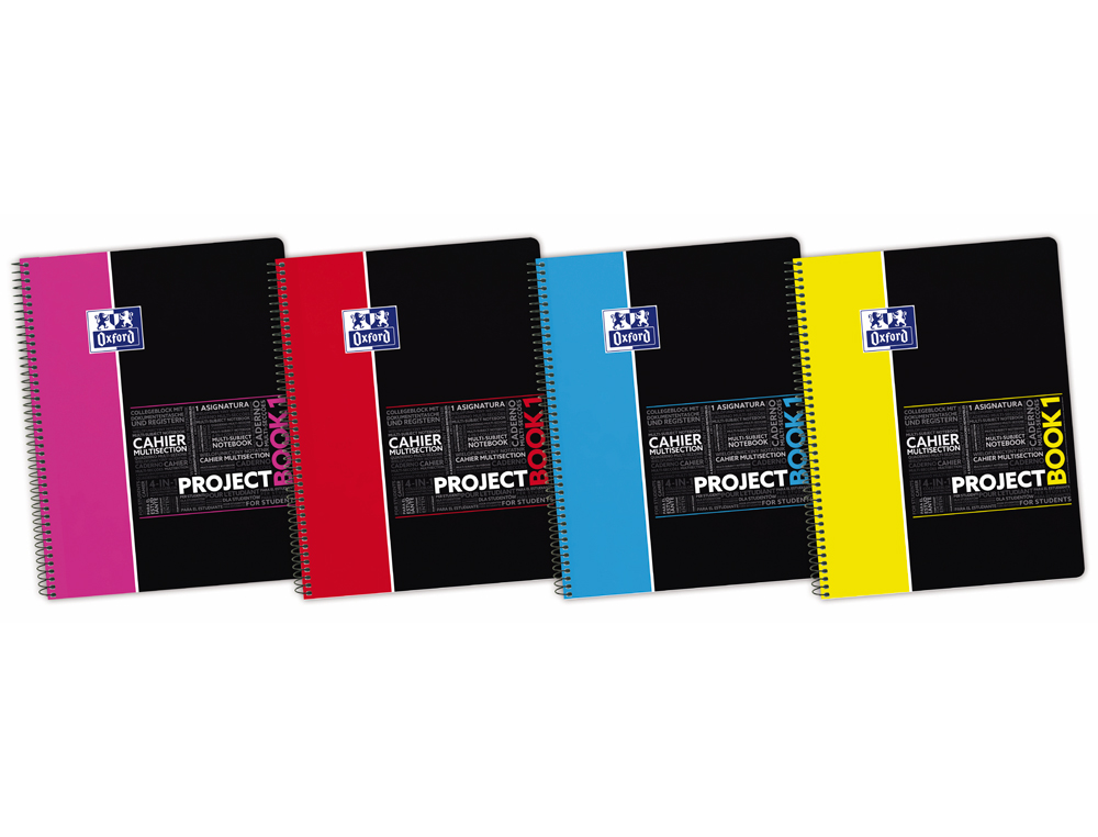 CAHIER SPIRALE OXFORD PROJECTBOOK OPTIK PAPER COUVERTURE PP A4+ 200 PAGES DTACHABLES PERFORES 5X5MM
