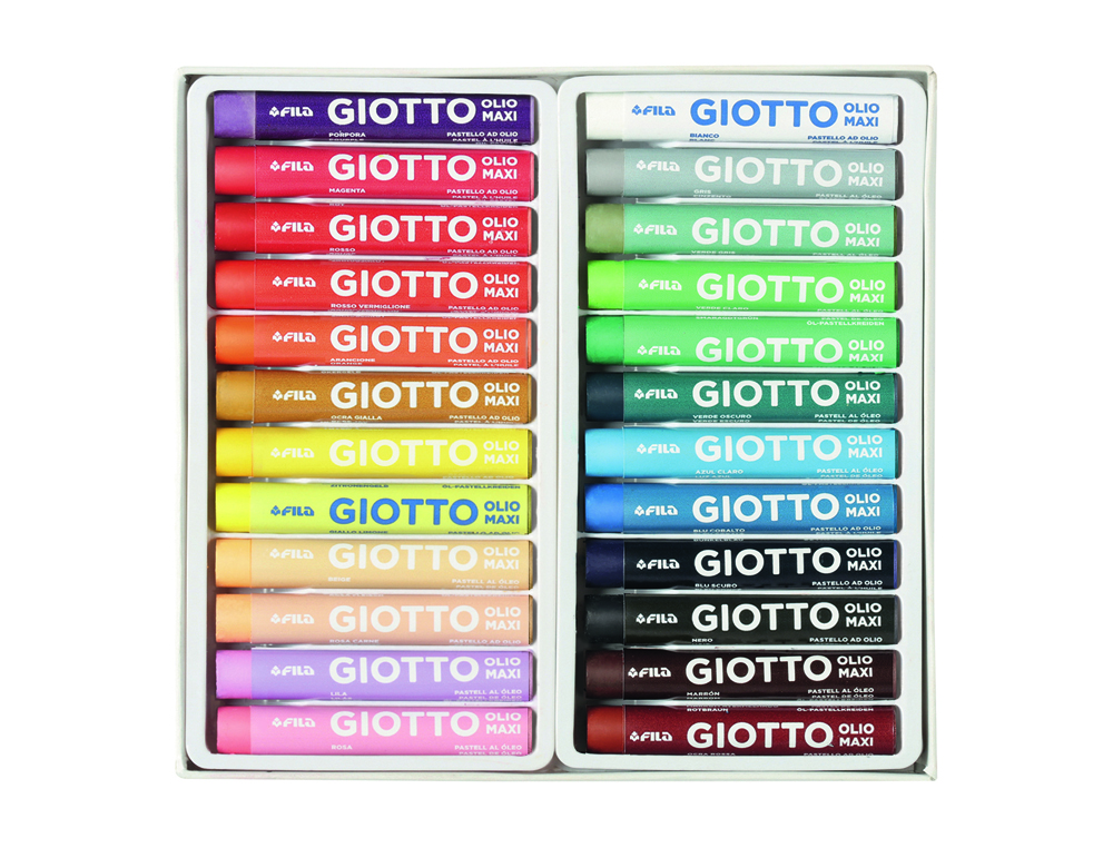 ETUI PASTELS A L HUILE OLIO GIOTTO FORME RONDE 67MM 24 UNITES COLORIS ASSORTIS