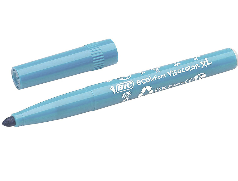 FEUTRE BIC KIDS VISACOLOR XL ENCRE LAVABLE POINTE LARGE    BLOQUEE COLORIS BLEU CLAIR