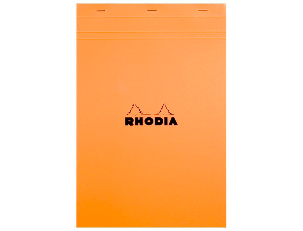 BLOC BUREAU RHODIA A6+ PAPIER VLIN SURFIN COUVERTURE ENDUITE ENVELOPPANTE 110X170MM 80F DTACHABLES 80G 5X5MM ORANGE